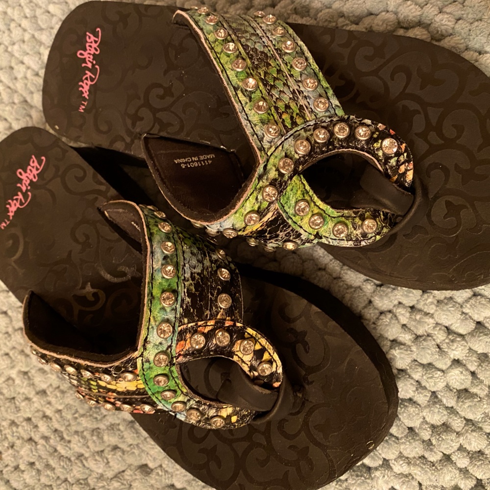 Snake print sandals